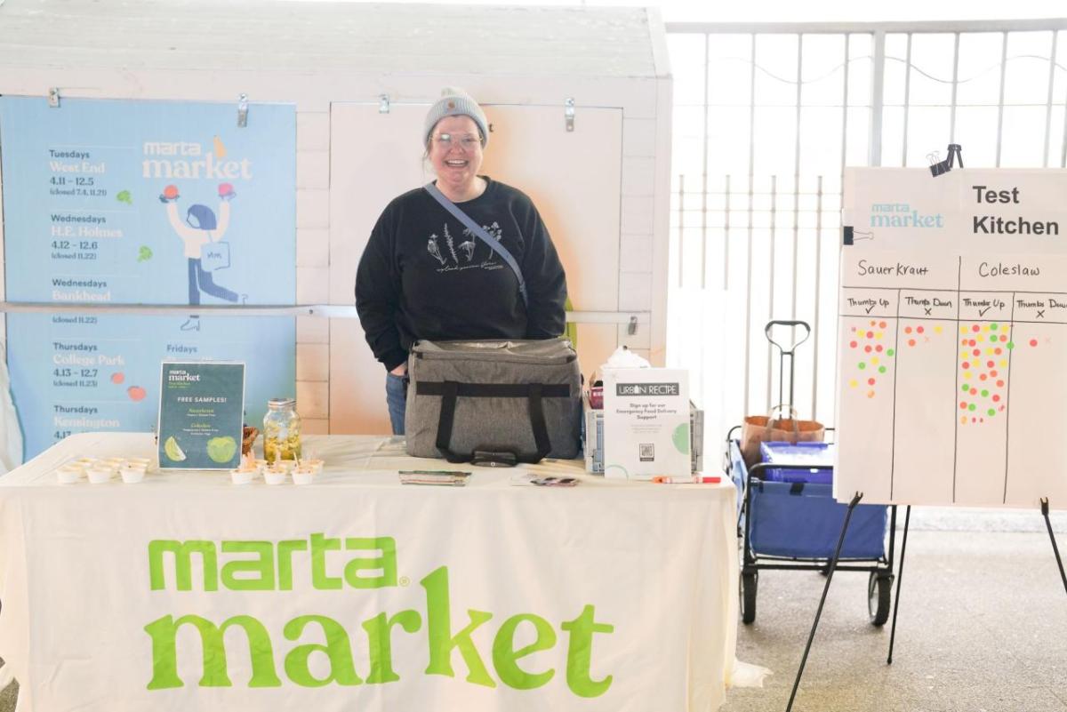 Photo of Marta Market test kitchen display at a MARTA rail station in Atlanta