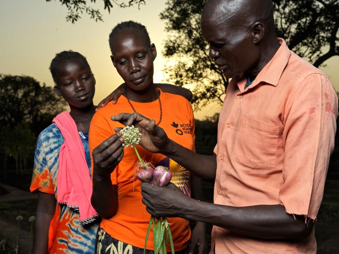 In South Sudan, we grew onions and other crops in flooded areas.