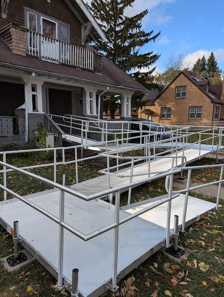 Roy's home with the newly installed wheelchair ramp.