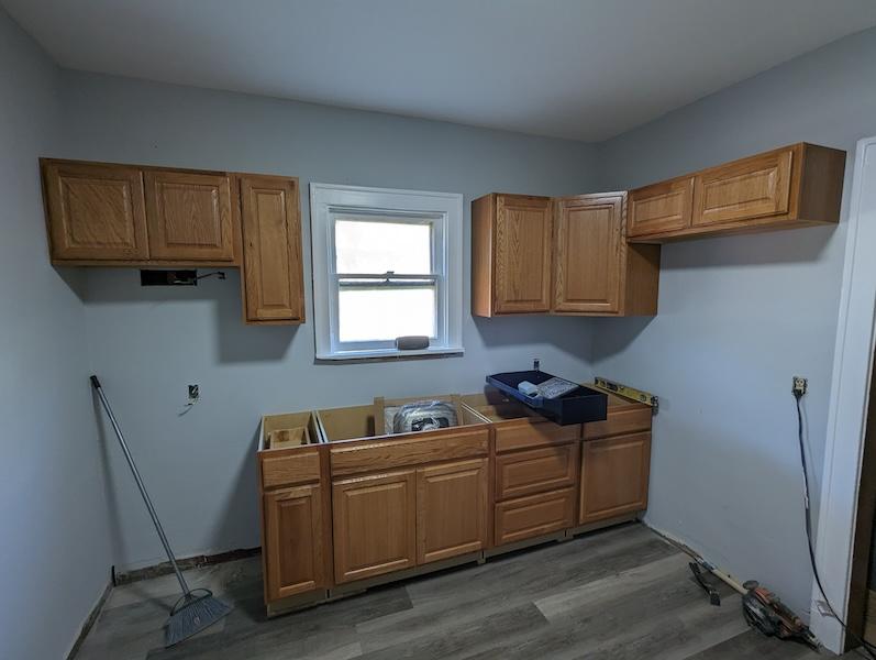 Newly renovated kitchen in Roy's home.