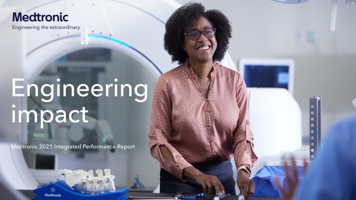 Medtronic report cover reading "Engineering impact"