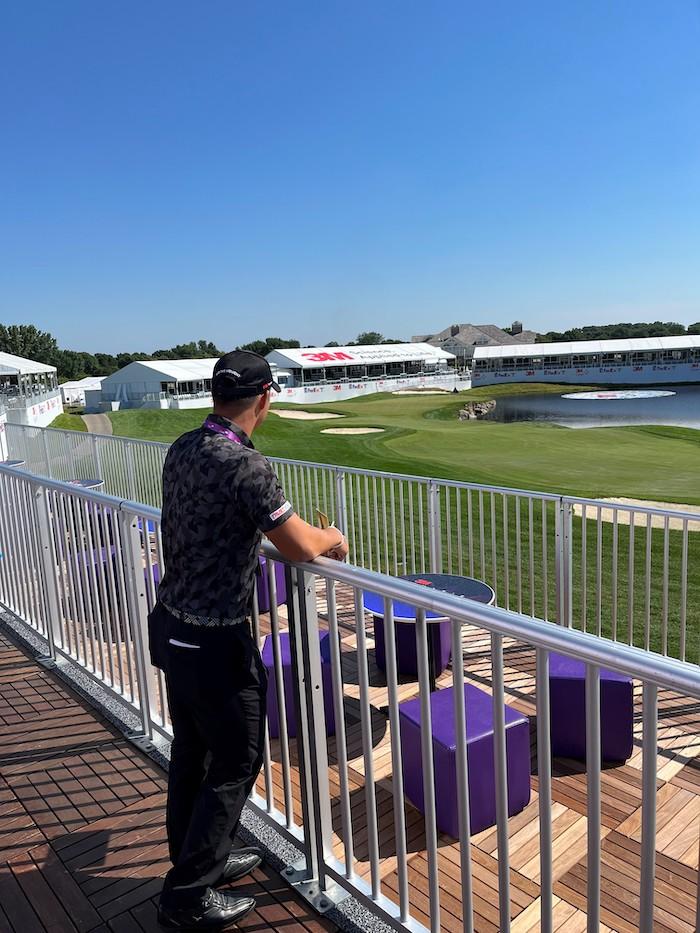 Thaya Limpipolpaibul, aka Mo Lim viewing the course.