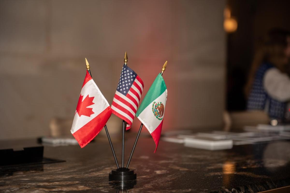 Canadian Flag, United States Flag, and Mexican Flag
