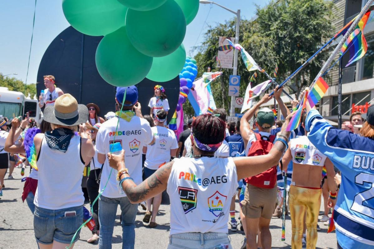 AEG, LA Kings and LA Galaxy employees show their pride at LA Pride 2022, the nation’s second largest Pride parade