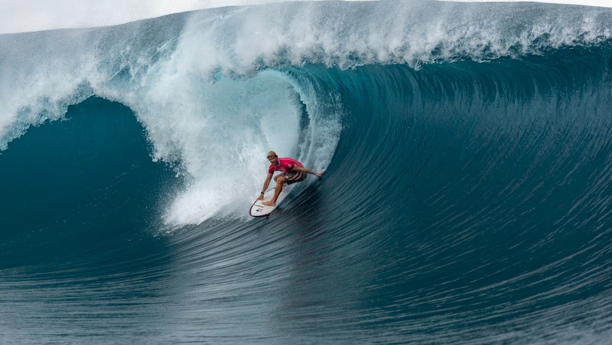 A person surfing a large wave