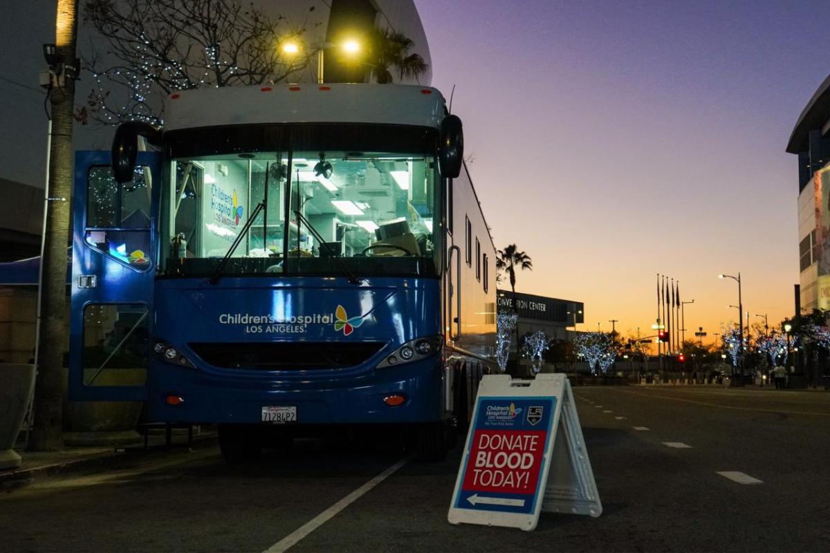 LA Kings and Children's Hospital LA's mobile blood drive held at Crypto.com Arena.