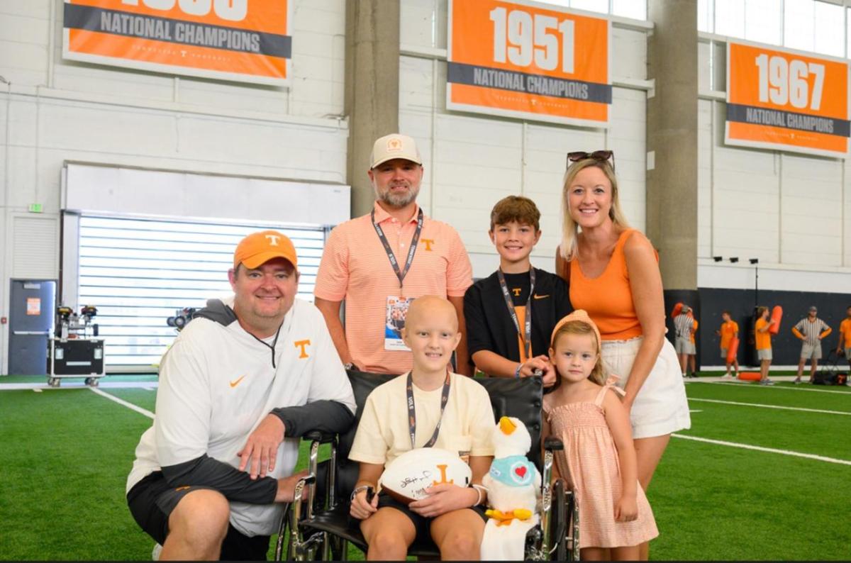 Young patient inspires the Tennessee Volunteers ahead of Aflac Kickoff Game.