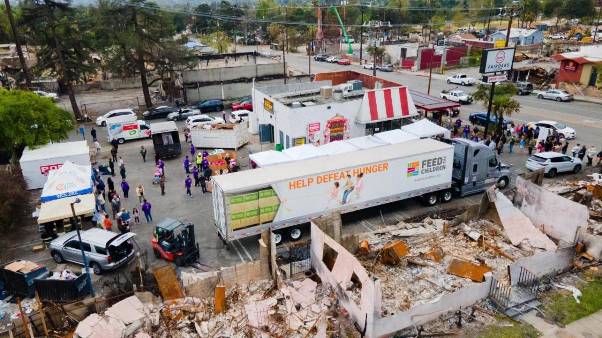 Aerial shot of volunteer site 