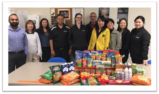 Arrow employees donated food in Sydney Australia
