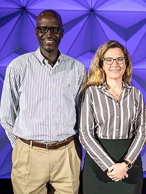 Authors Stephan Pierre and Flavia Venturoli  stood next to each other 