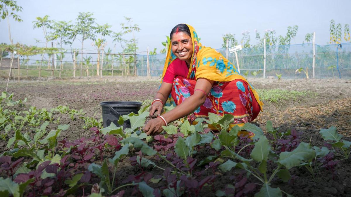 Rehka in her garden. 
