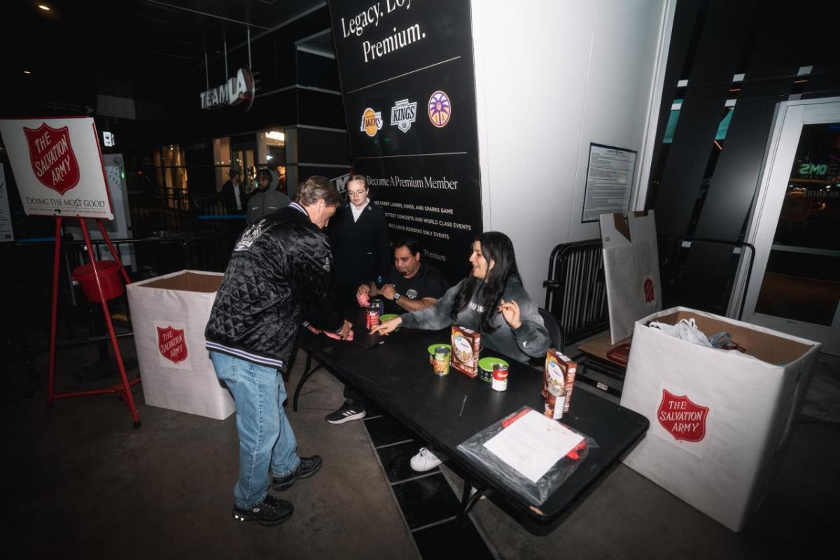 LA Kings hosted food drives before the team's home games at Crypto.com Arena in Los Angeles.