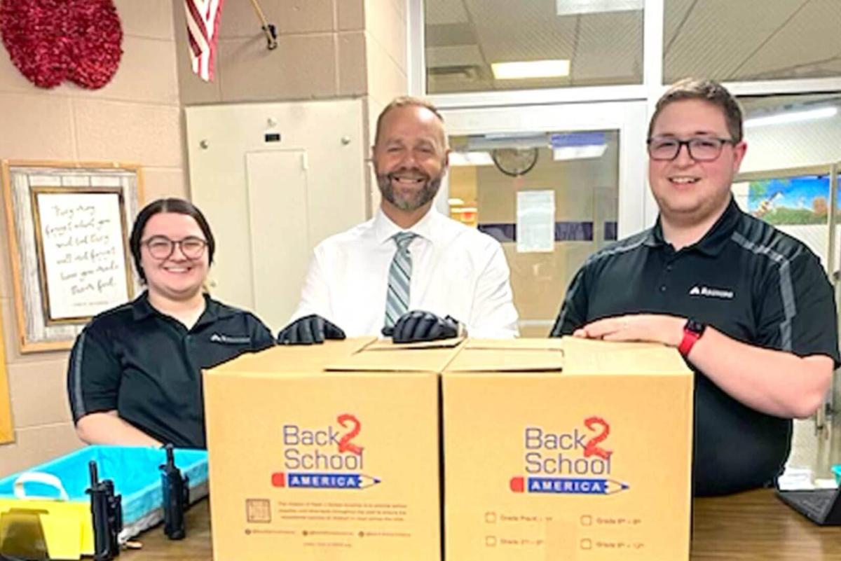 people with supply boxes