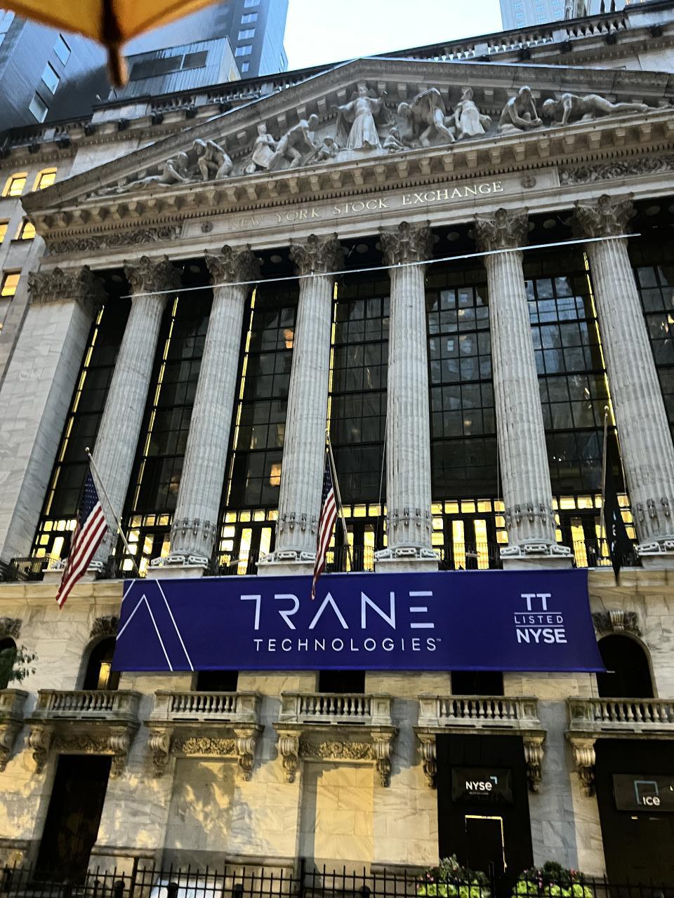 Trane Technologies (NYSE: TT) today rang the Opening Bell on the New York Stock Exchange (NYSE).