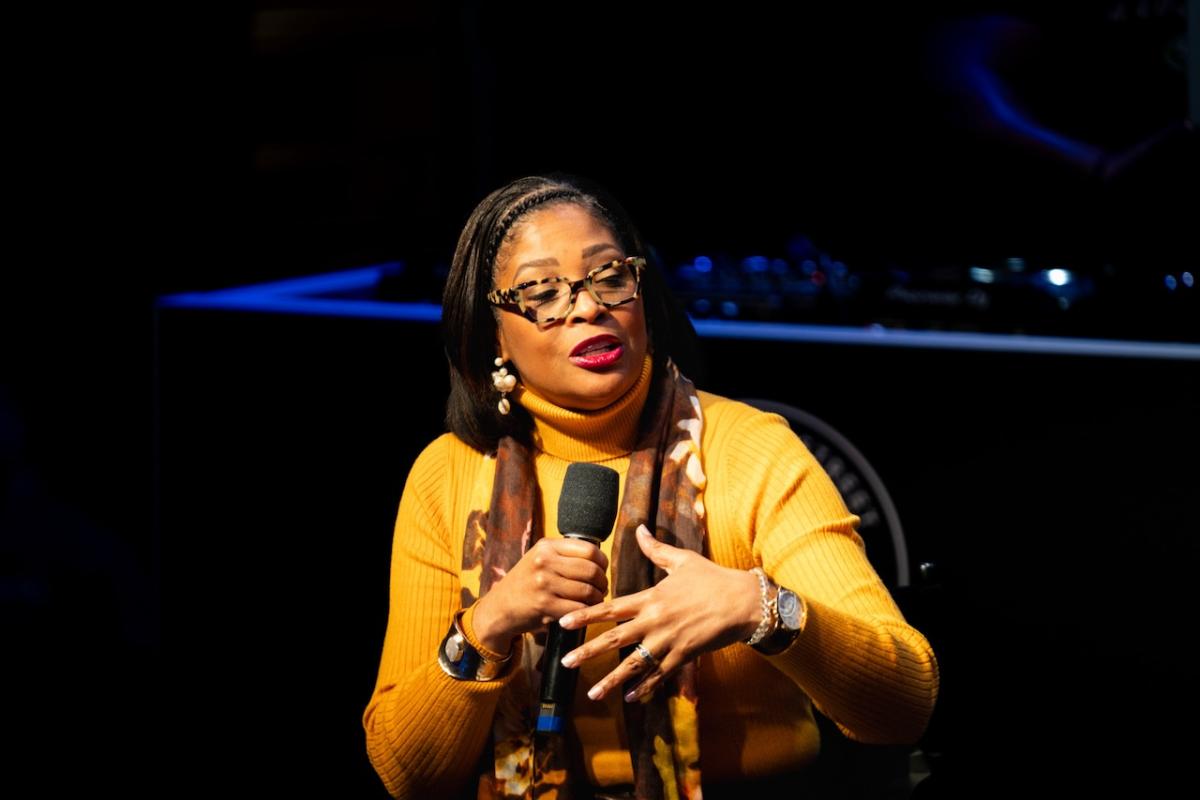 "A Black Frame of Mind” event highlighted the journeys of Cheryl R. Riley, a multimedia artist, furniture designer, and art advisor, and Nina Kennedy, a world-renowned concert pianist, conductor, and filmmaker, in a discussion moderated by HARMAN’s Tamika Frimpong.