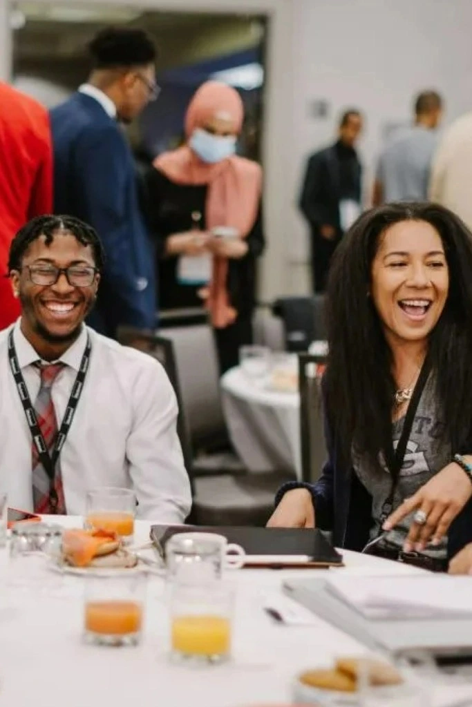 Two students participating in Blackstone LaunchPad 