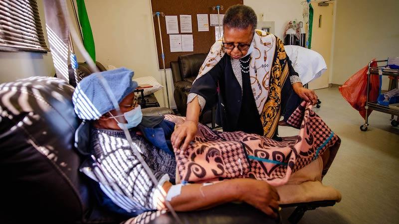 Cancer patient at Senkata Oncology clinic.