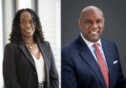 Headshots of Carole Brown and Richard Bynum