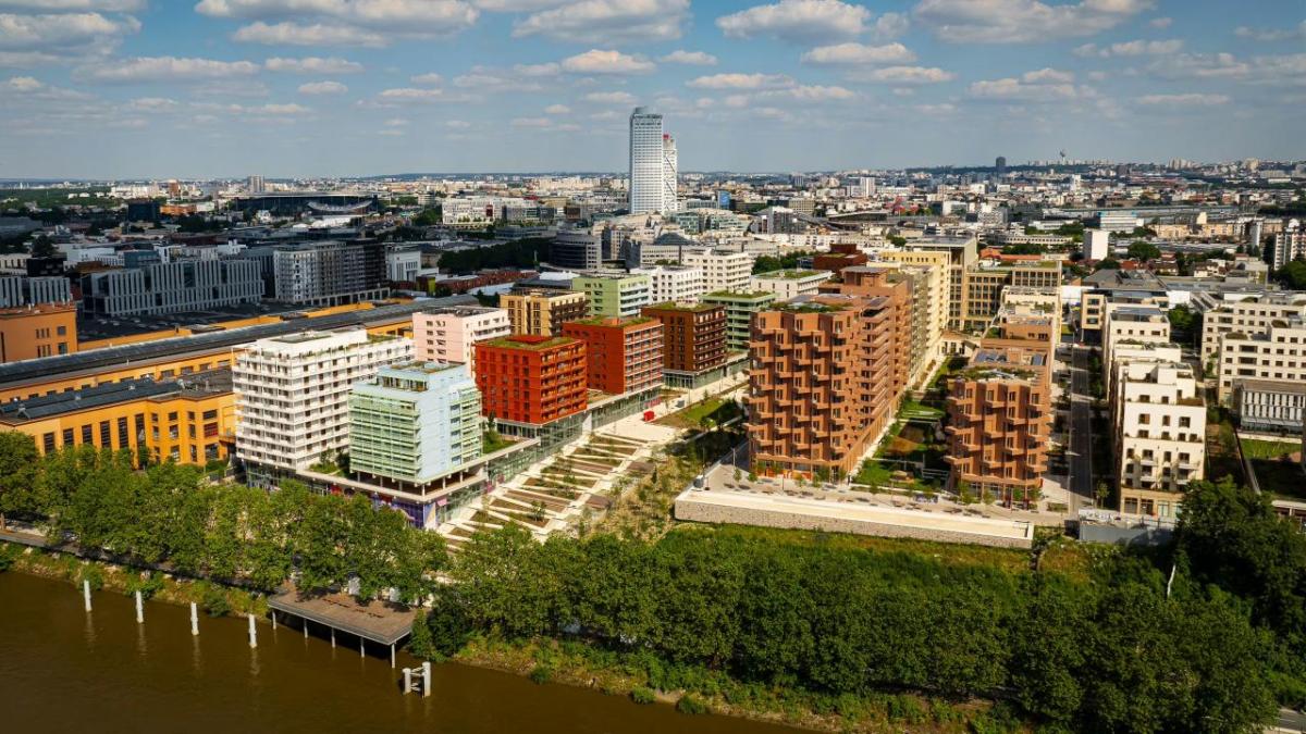 Aerial view of Paris 2024 Olympic Village