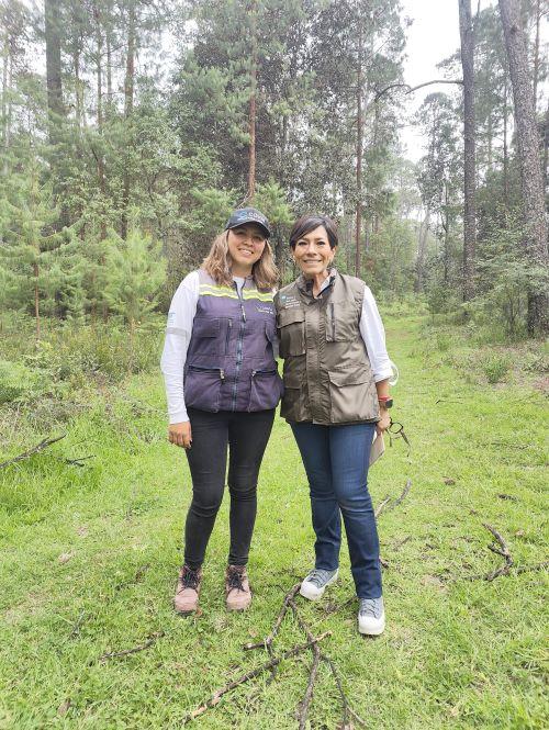 2 people in the woods