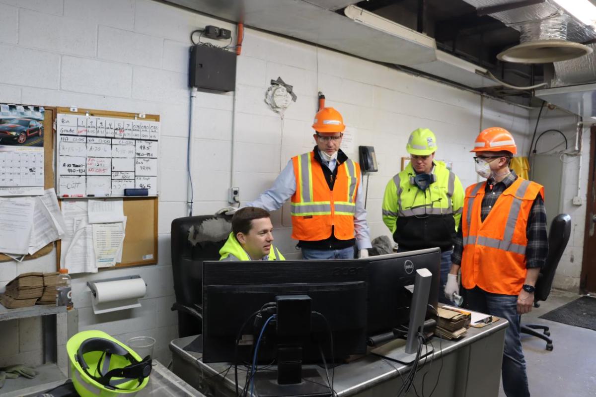 workers inside Covia plant
