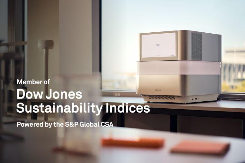 Illumina: Member of Dow Jones Sustainability Indices logo.