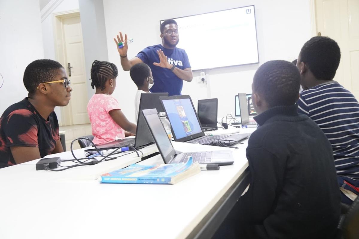 people learning in a classroom