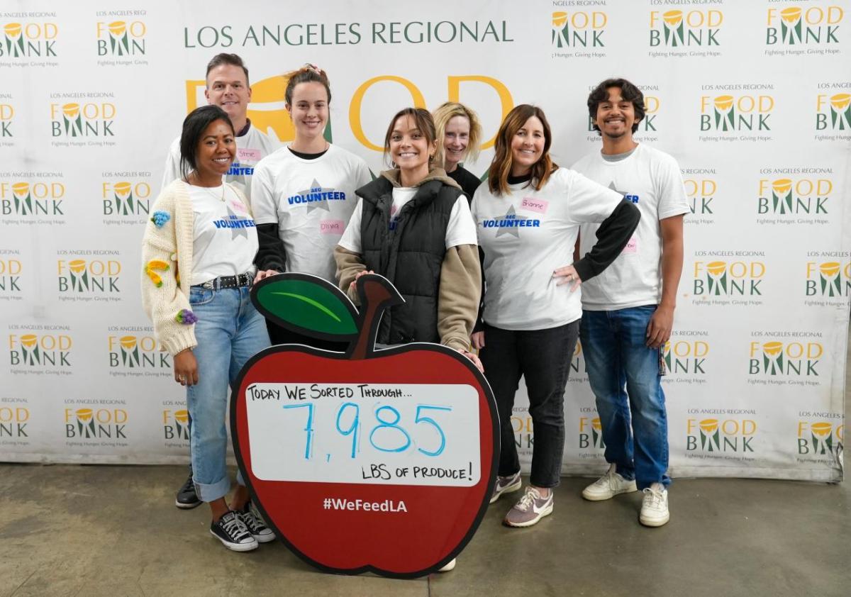 AEG employees volunteered at the Los Angeles Regional Food Bank as part of the company's Season of Giving initiative.