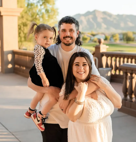 Danielle shown with her family.