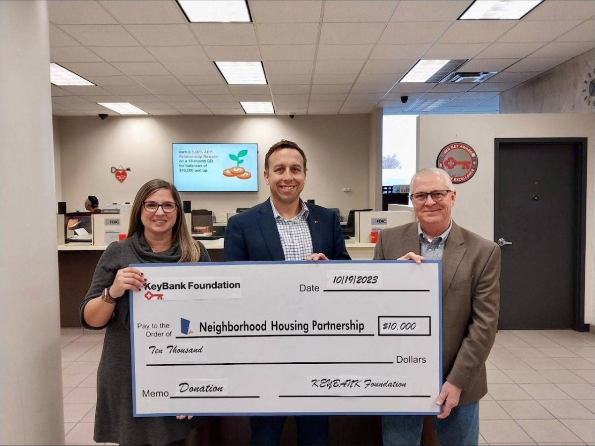 $10,000 check presentation to the Dayton Neighborhood Housing Partnership.