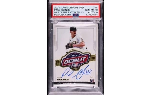 The Dick Skenes MLB Debut Patch card.