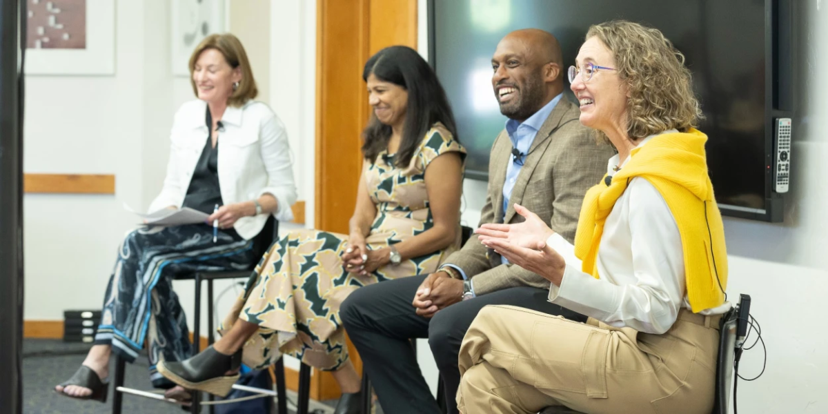 a panel of speakers