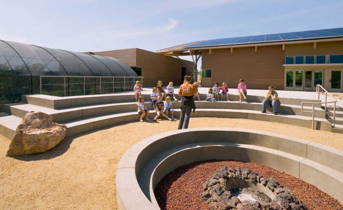 exterior photo of the back on the Environmental Nature Center