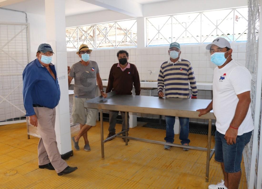 people standing in a building