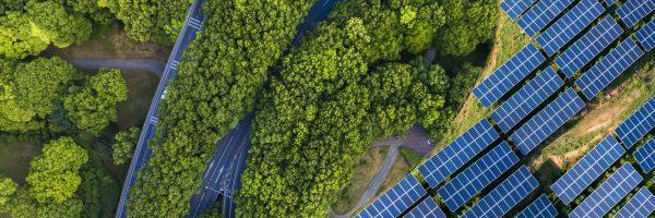 Solar panels from a bird's eye view