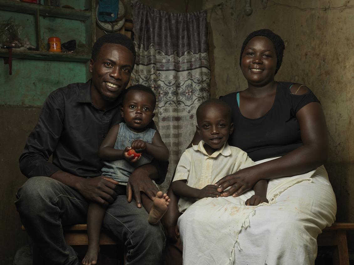 A family photo in their home. 