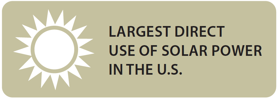 Largest direct use of solar power in the US