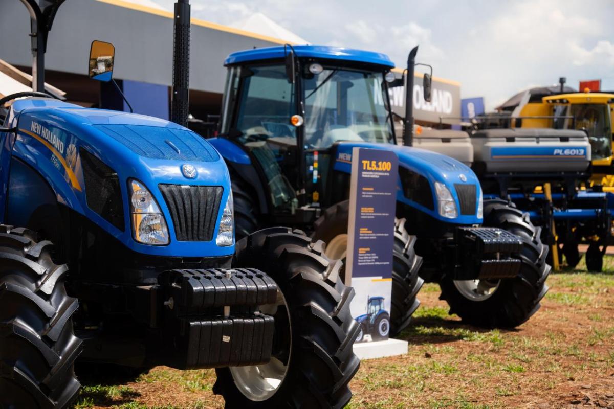 A line of Tractors parked up 