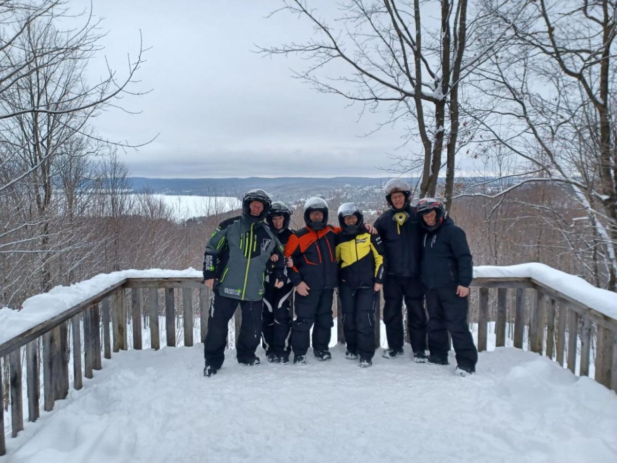 Carol has fun in the snow with friends