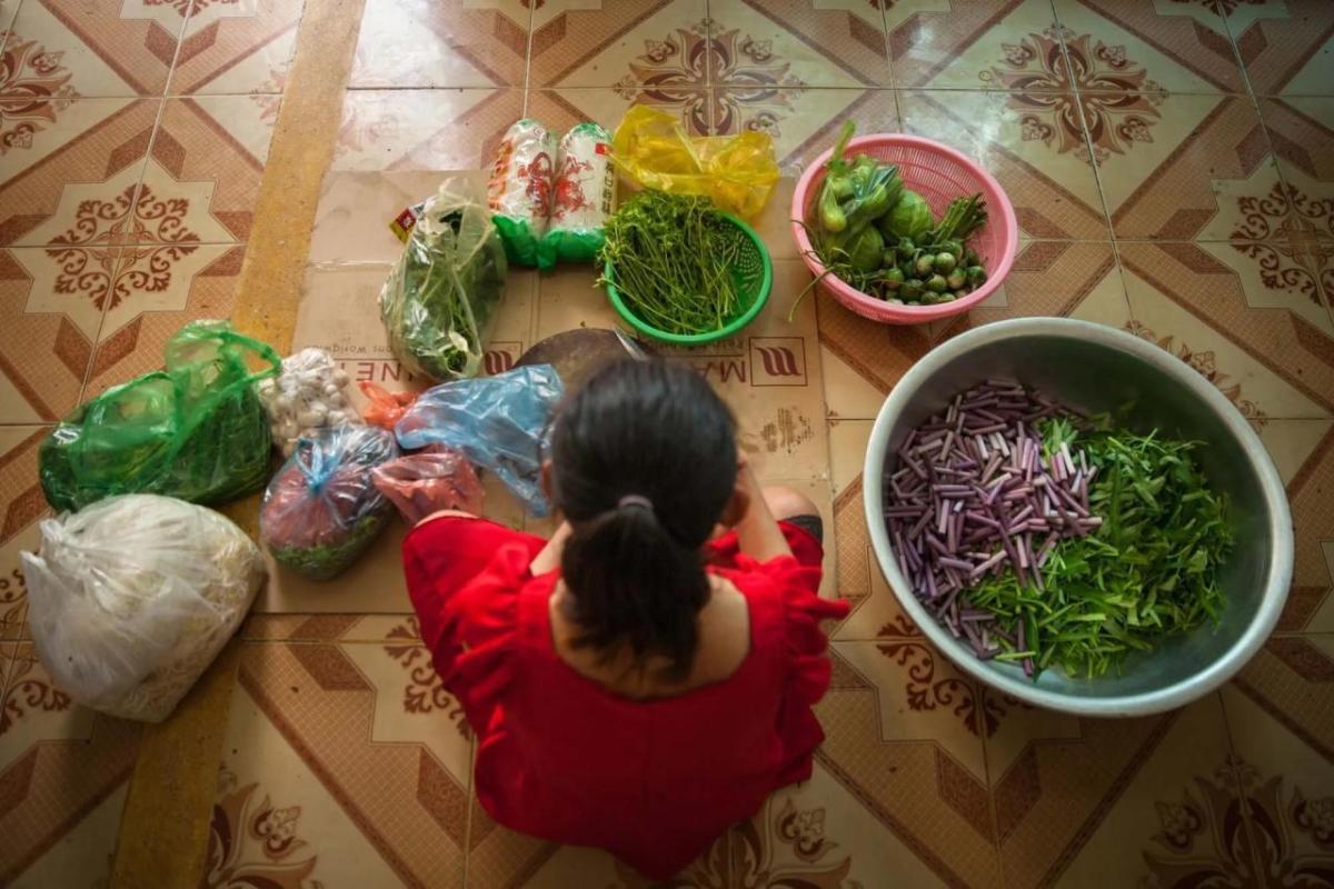 Woman working on her small business