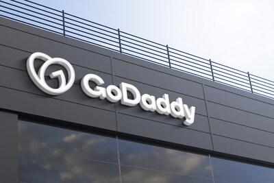 GoDaddy company logo shown on the company headquarters.
