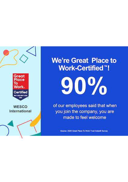 We're a great place to work. Work certified 90%.
