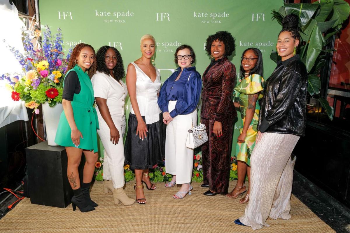 Liz Fraser, Brandice Daniel and Bowie State students at the kate spade new york x HFR Dinner; Photo Credit: BFA/Sansho Scott