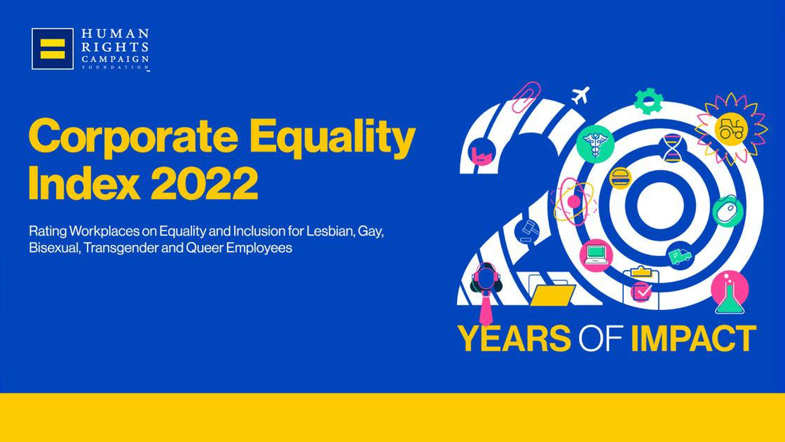 "Corporate Equality Index 2022, 20 years of impact" logo