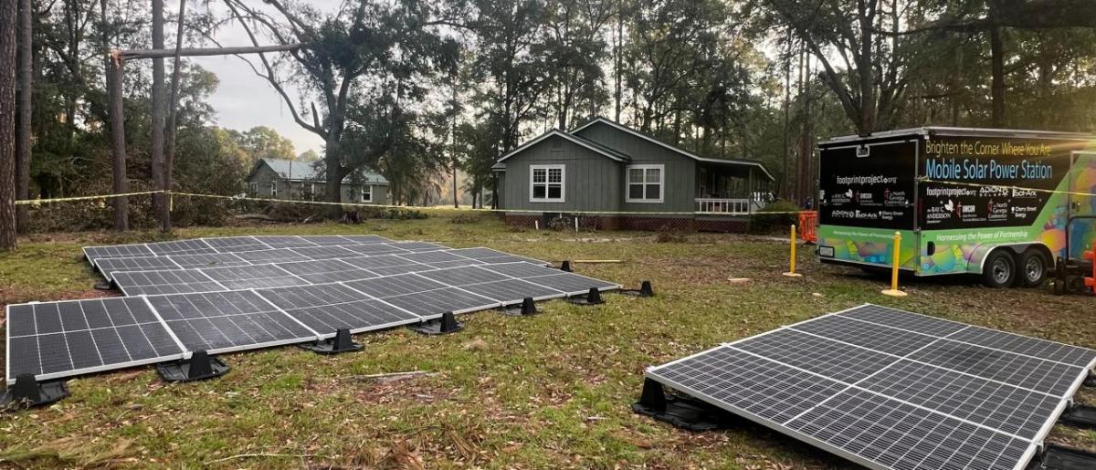 Solar Microgrid Trailer with solar panels connected