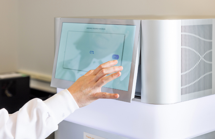 Illumina NextSeq 2000. Top photo: Verici Dx CEO Sara Barrington (left) and COO Patti Connolly | Photo: Jackie Osborne