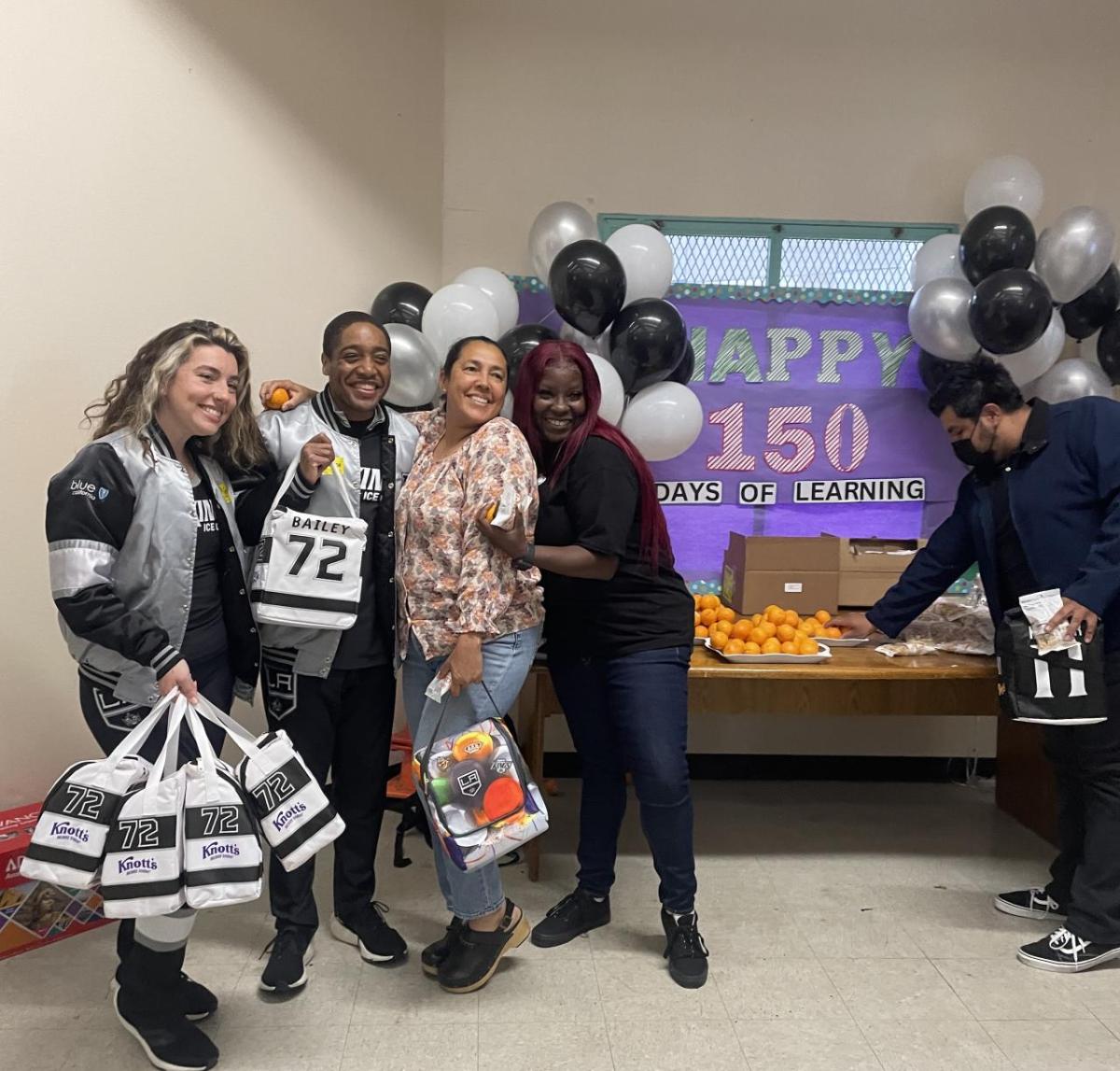 Members from the LA Kings Ice Crew meet with local educators during Teacher Appreciation Week.