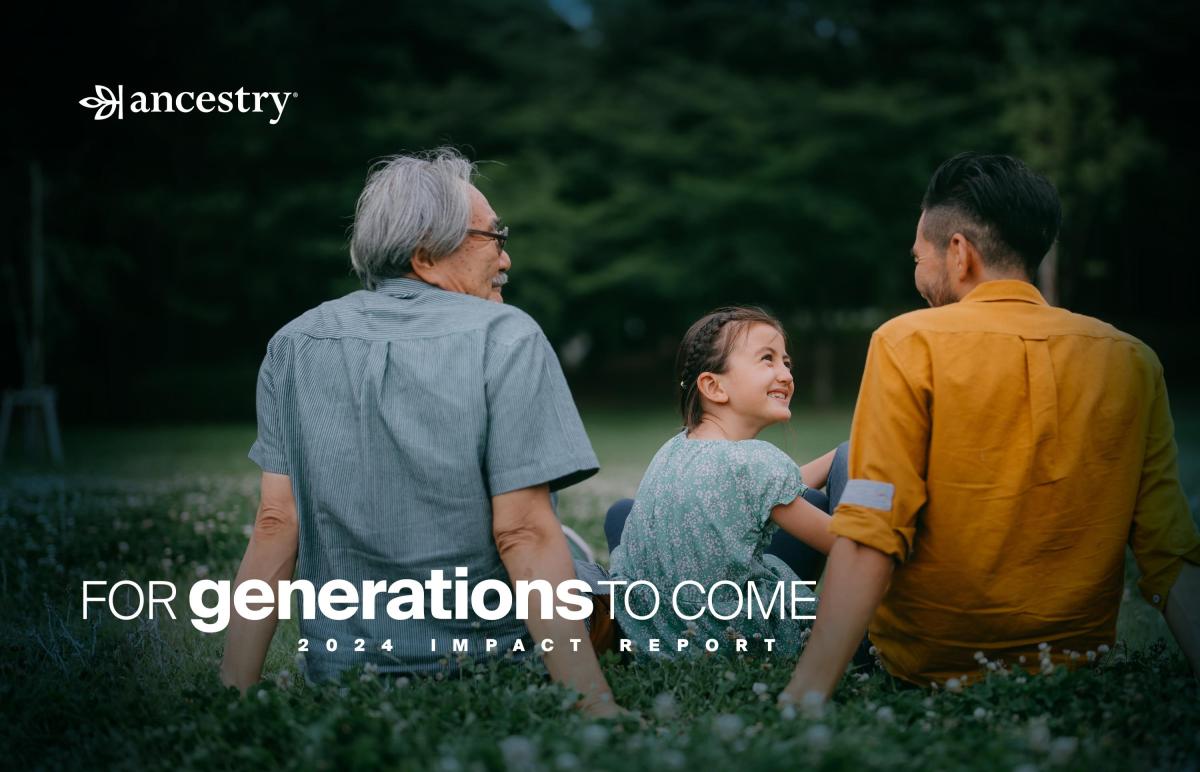 "For Generations to Come" with a family in the background