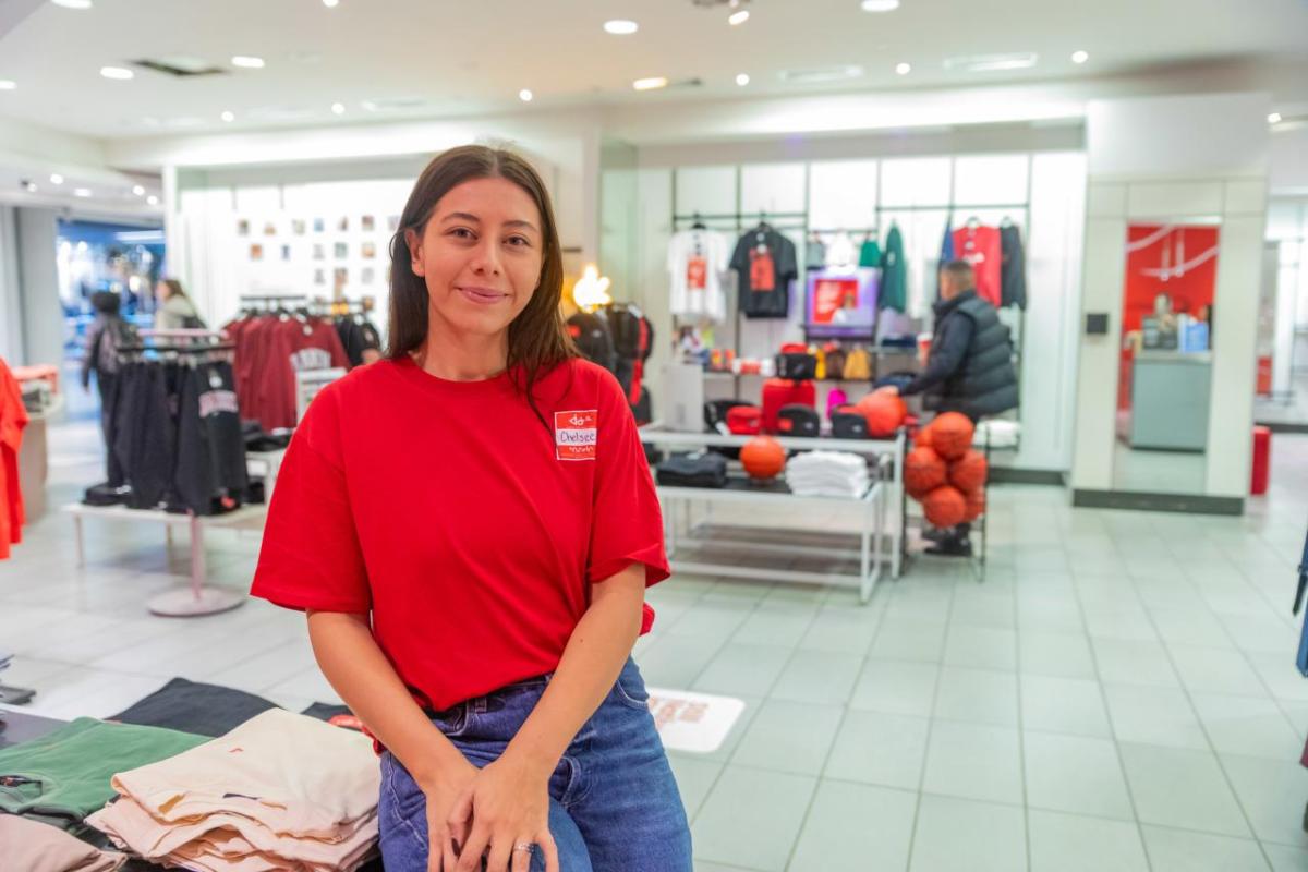 Chelsee Pettit in a store