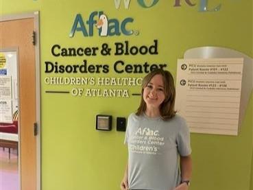 Katie, a patient at the Aflac Cancer and Blood Disorders Center of Children’s Healthcare of Atlanta.